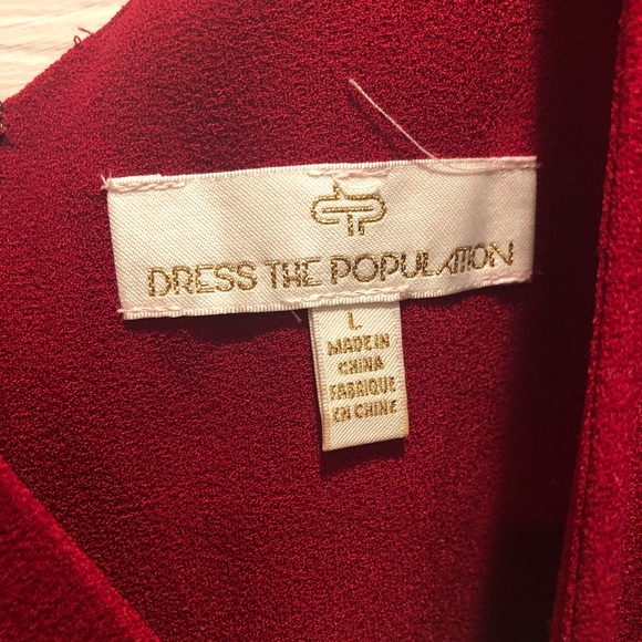 DRESS THE POPULATION Sandra Garnet Red Trumpet Gown party dress NEW - Picture 9 of 12